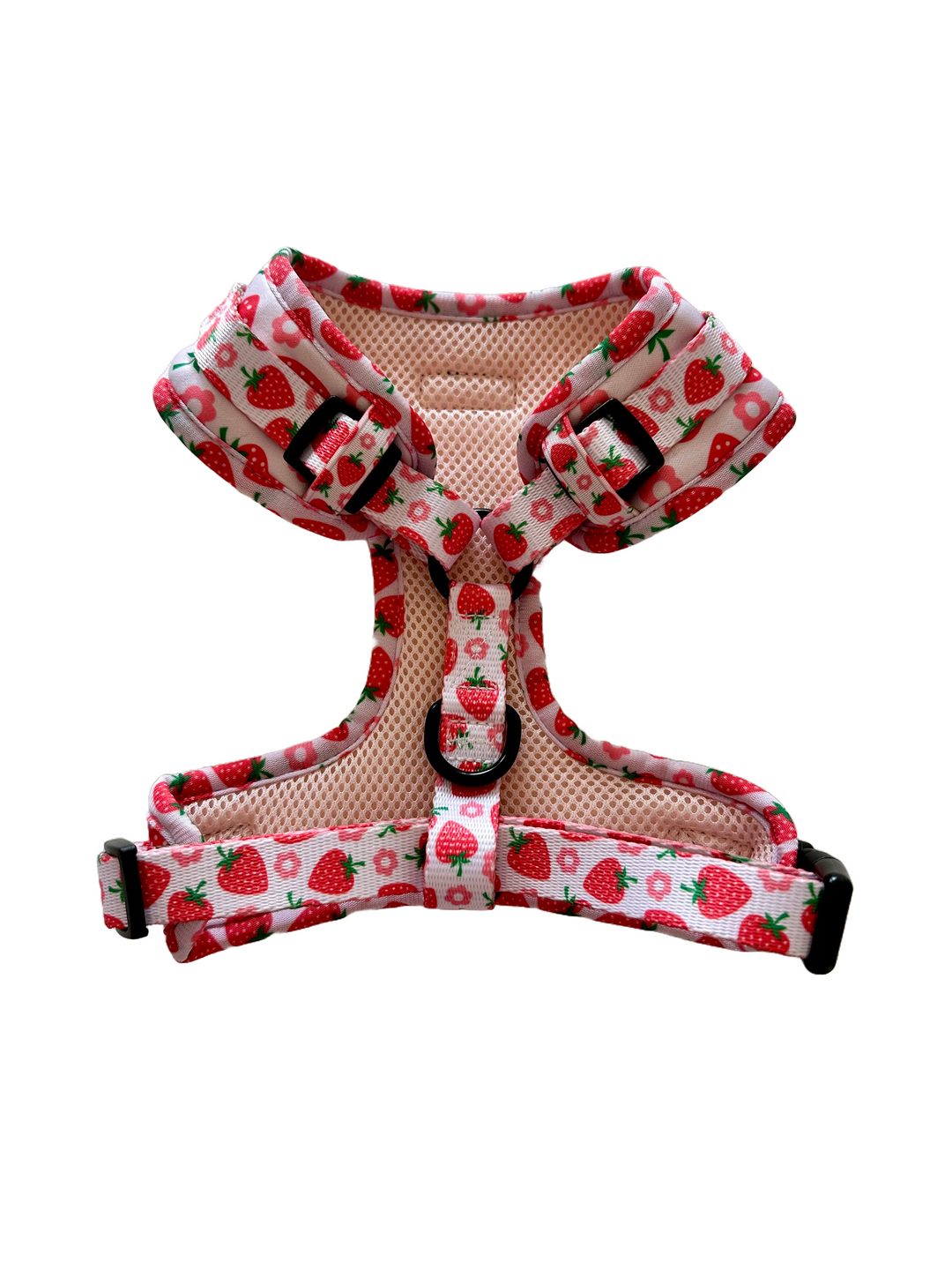 Matching Adjustable Dog Harness, Leash, Poo Bag Set - Strawberry Shortcake