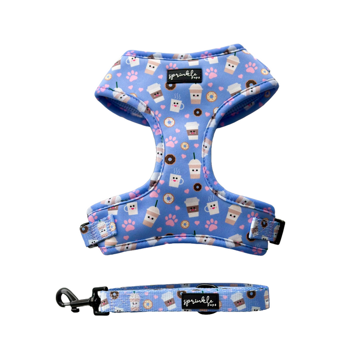 Bundle - I Love You a Latte Matching Harness and Leash Set