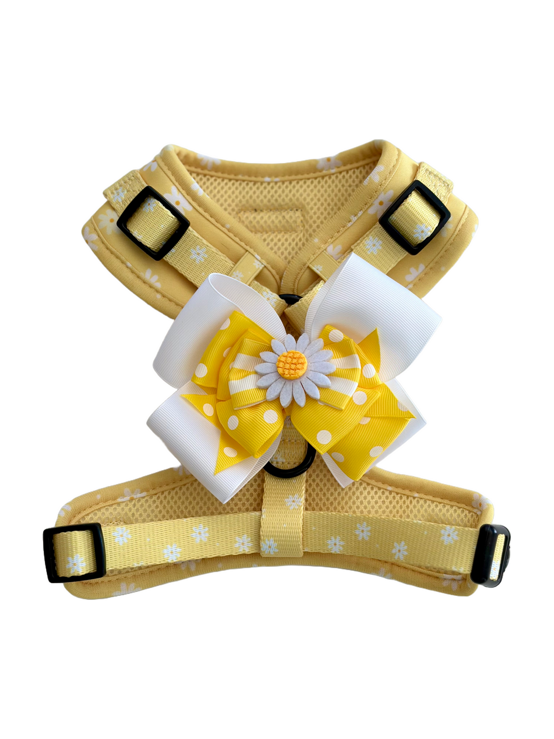 Big Bundle - Daisy Chiffon Pie Matching Harness, Leash and Three Harness Bow Charms